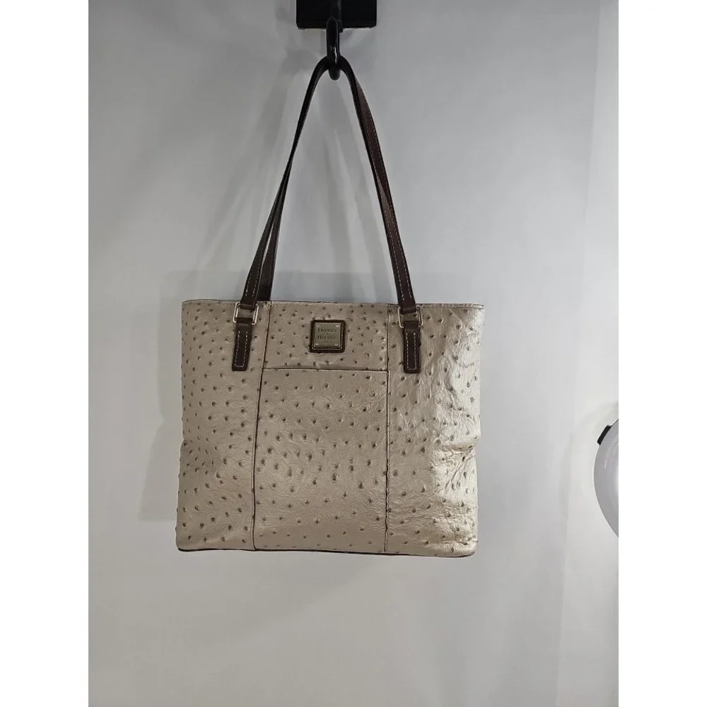 VTG AMAZING COND Dooney Bourke Ostrich Embossed Leather Tote Purse‎ EUC